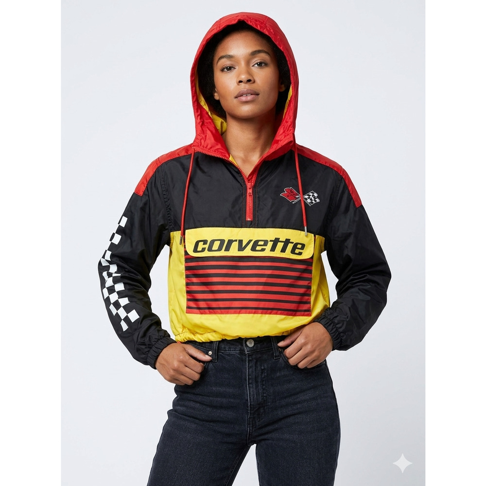 Chemistry Corvette Windbreaker S Pullover Crop Jacket Hooded Racer Style Vintage